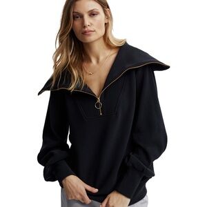 Varley Black Ribbed Sweater